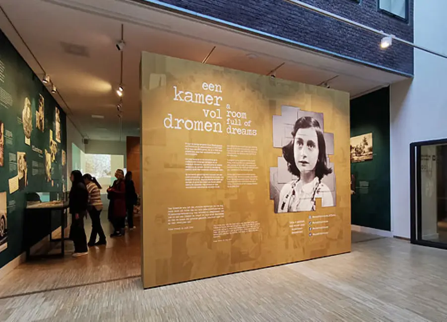 A picture showing a display at the Anne Frank House museum